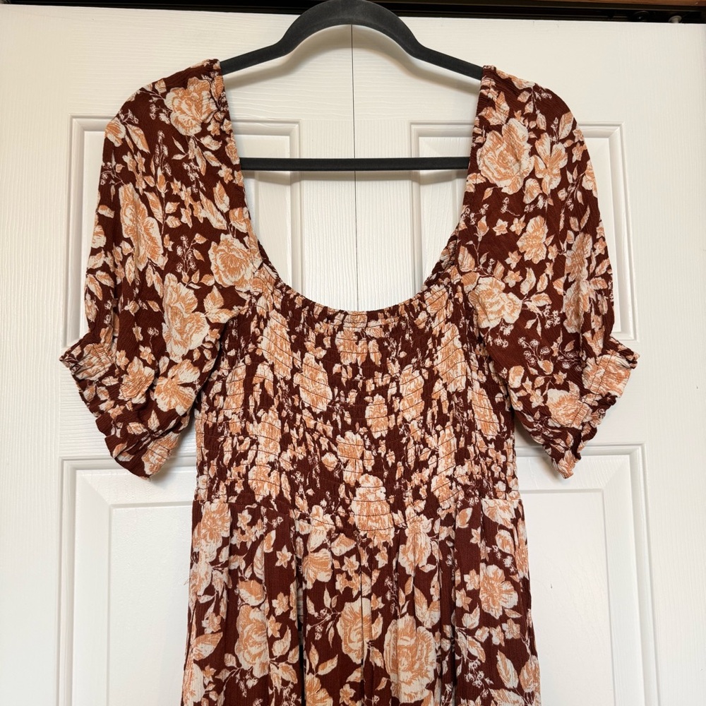 Abercrombie & Fitch Brown Floral Midi Dress - Picture 3 of 11